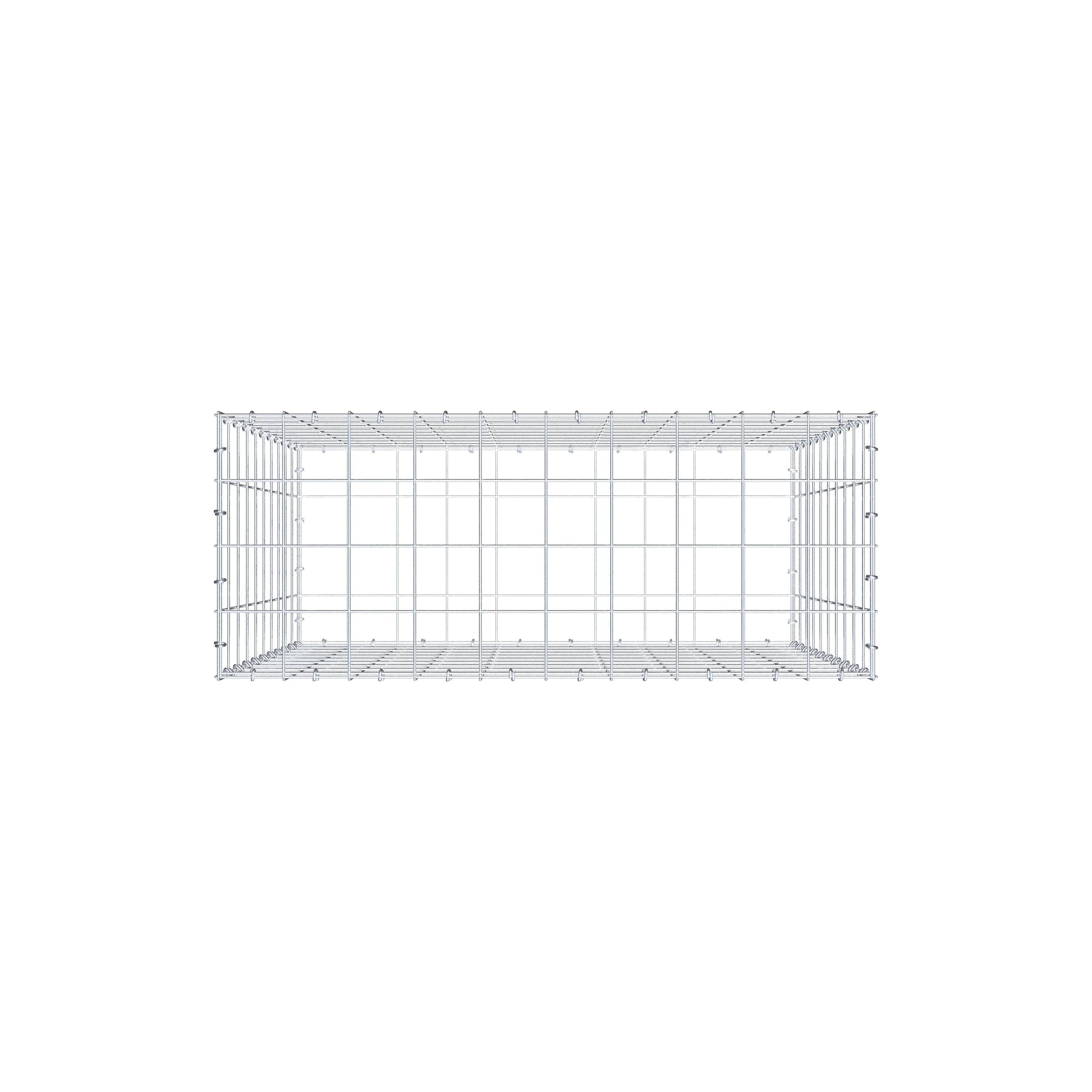 Gabion 100 cm x 100 cm x 40 cm (L x H x P), maille 10 cm x 10 cm, anneau en C