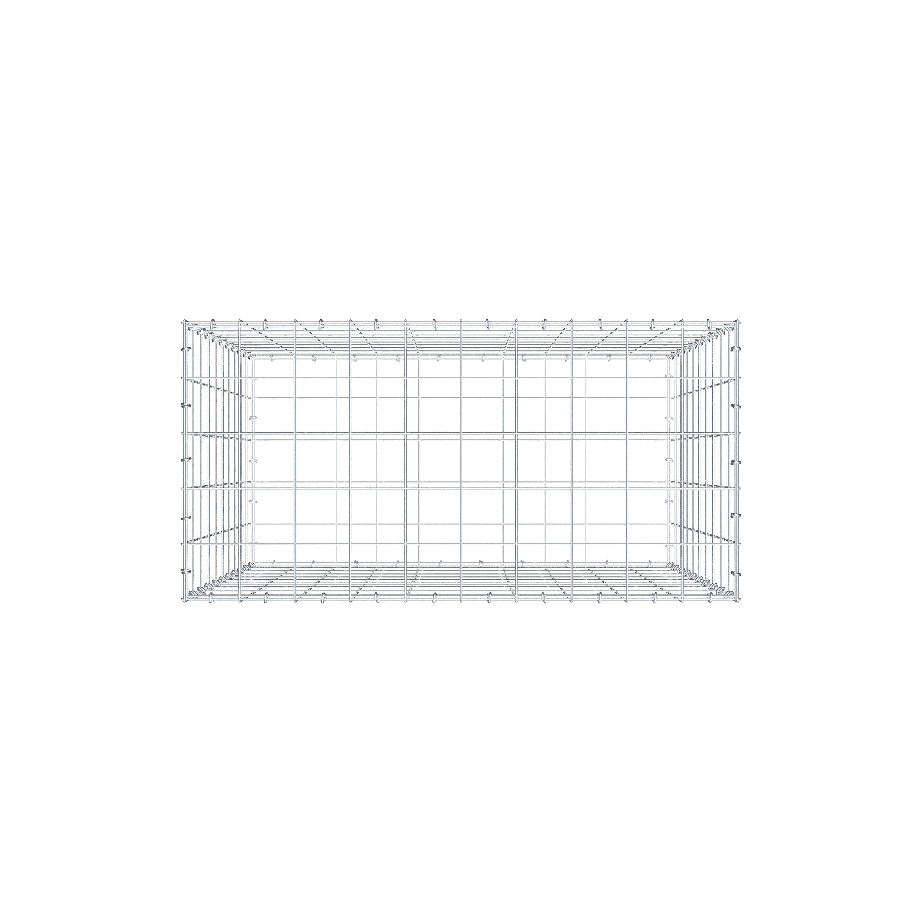 Gabion 100 cm x 100 cm x 50 cm (L x H x P), maille 10 cm x 10 cm, anneau en C