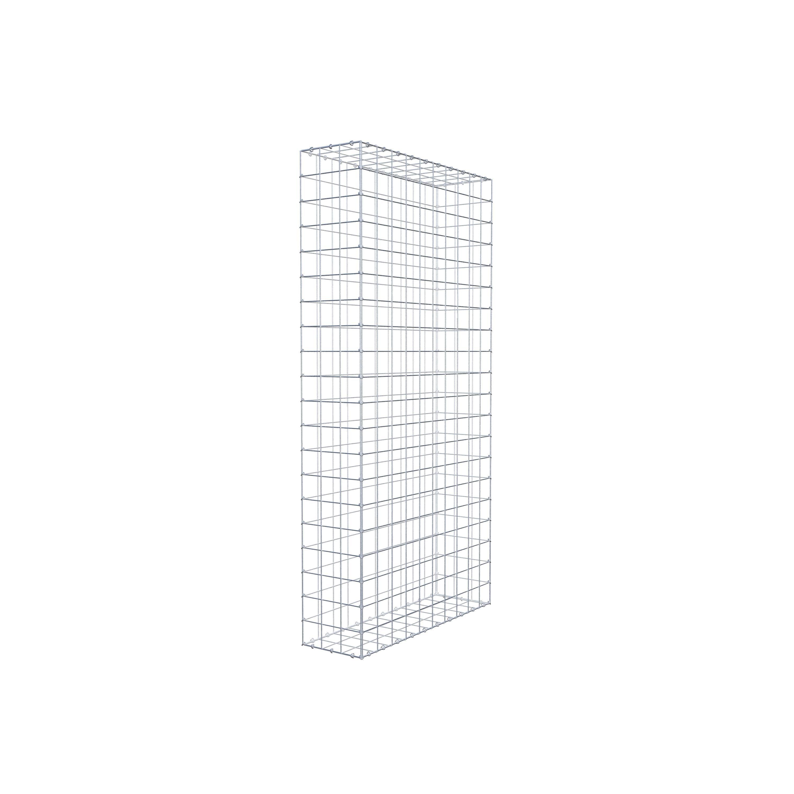 Gabion 200 cm x 100 cm x 30 cm (L x H x P), maille 10 cm x 10 cm, anneau en C