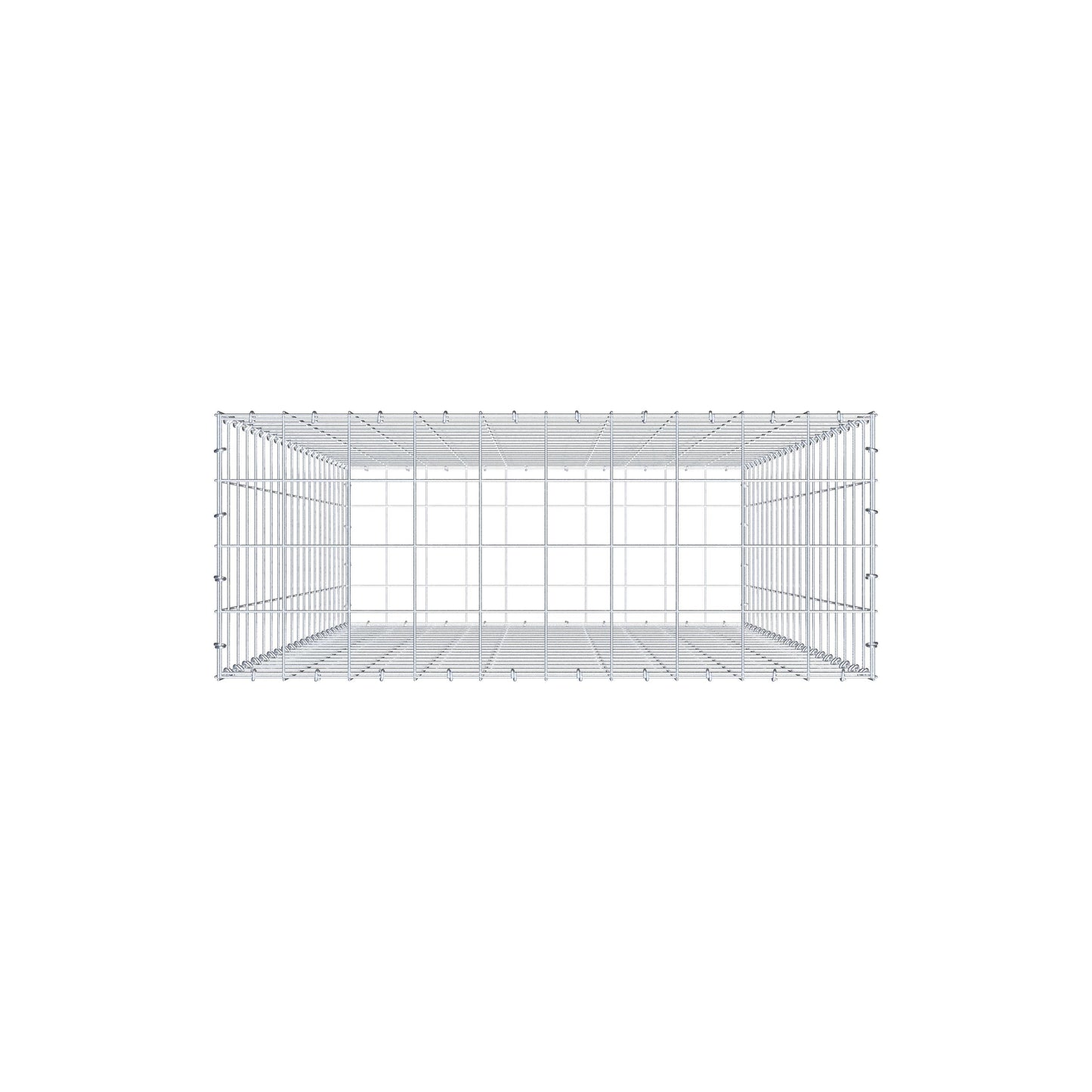 Gabion 200 cm x 100 cm x 40 cm (L x H x P), mailles 10 cm x 10 cm, anneau en C