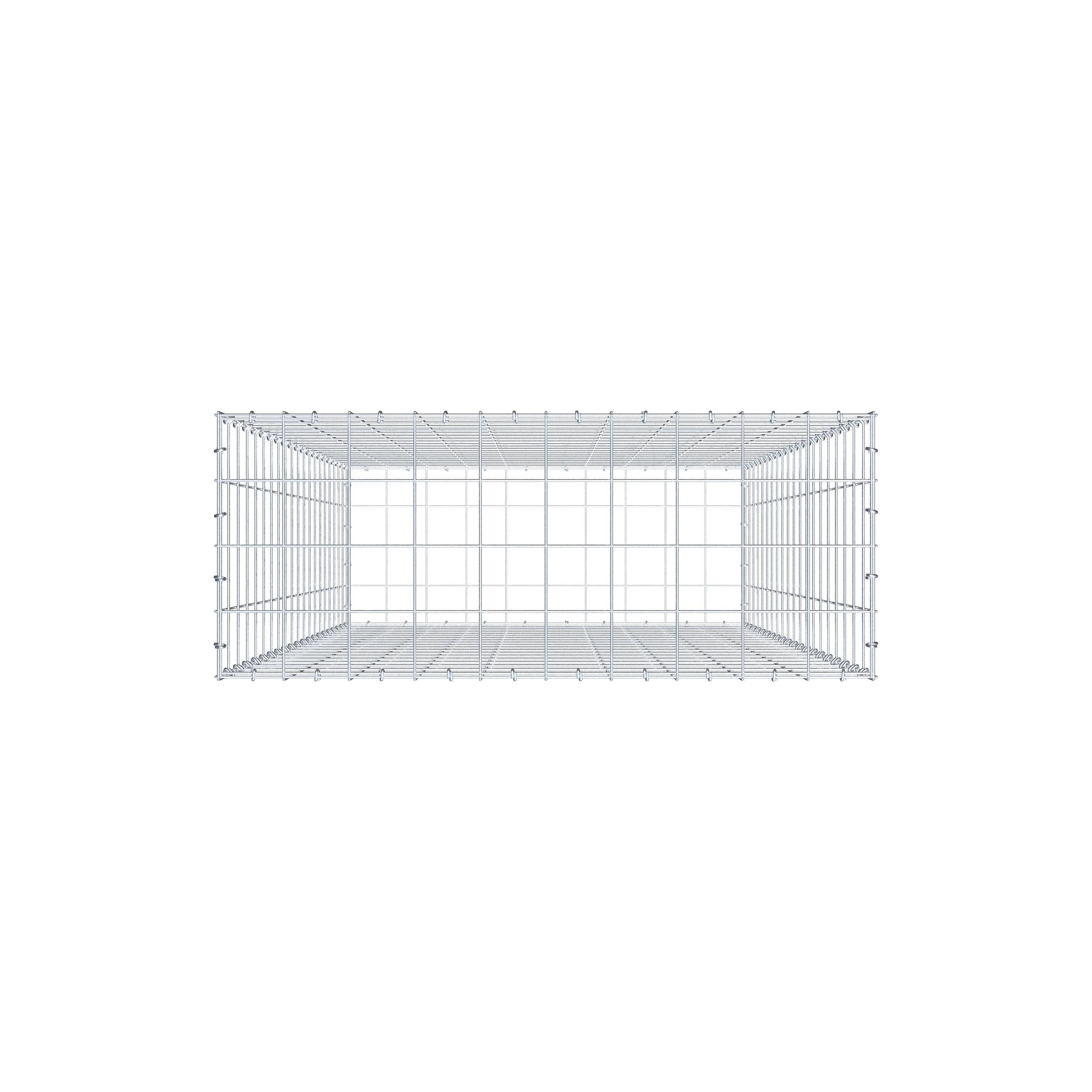 Gabion 200 cm x 100 cm x 40 cm (L x H x P), maille 10 cm x 10 cm, anneau en C