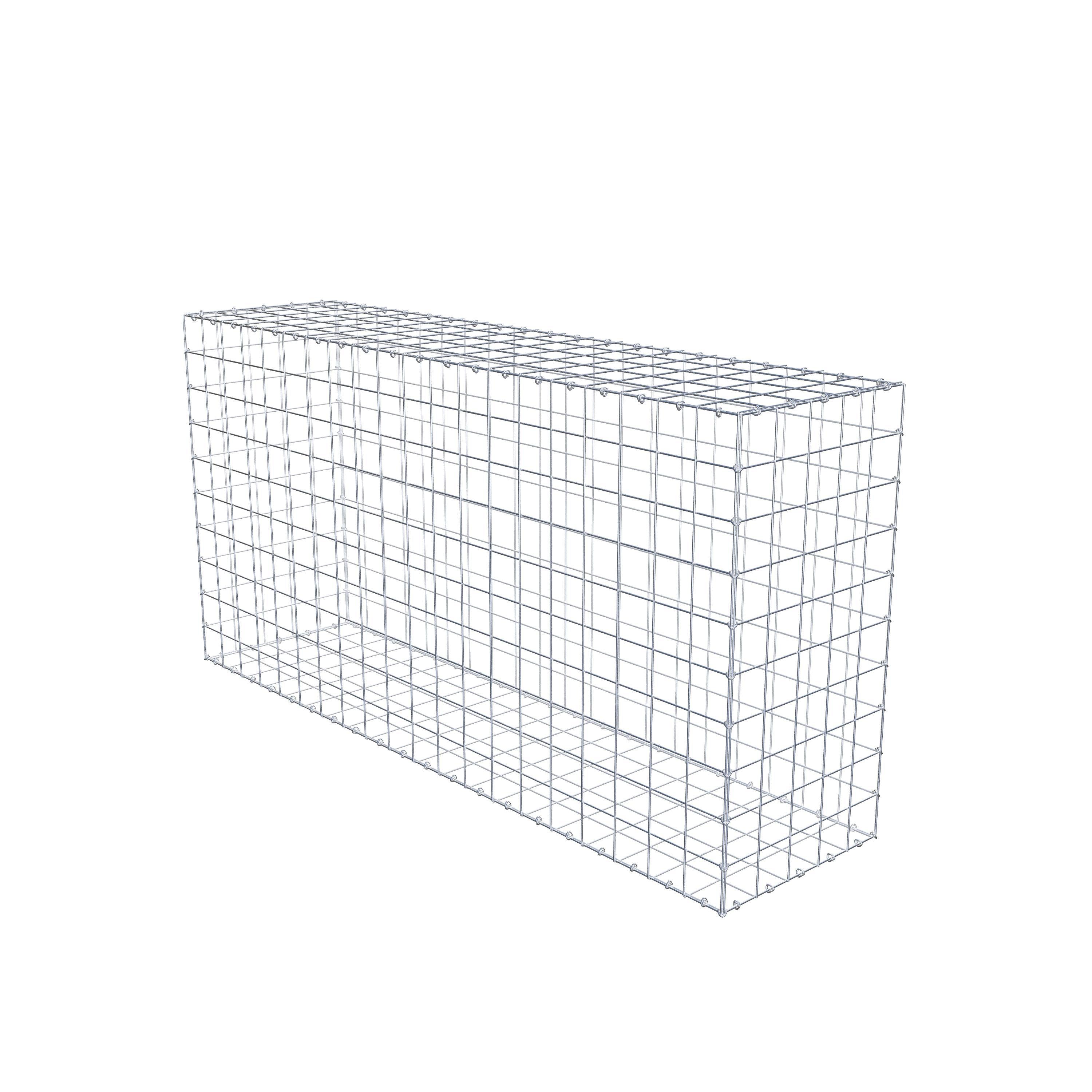 Gabion 200 cm x 100 cm x 50 cm (L x H x P), maille 10 cm x 10 cm, anneau en C