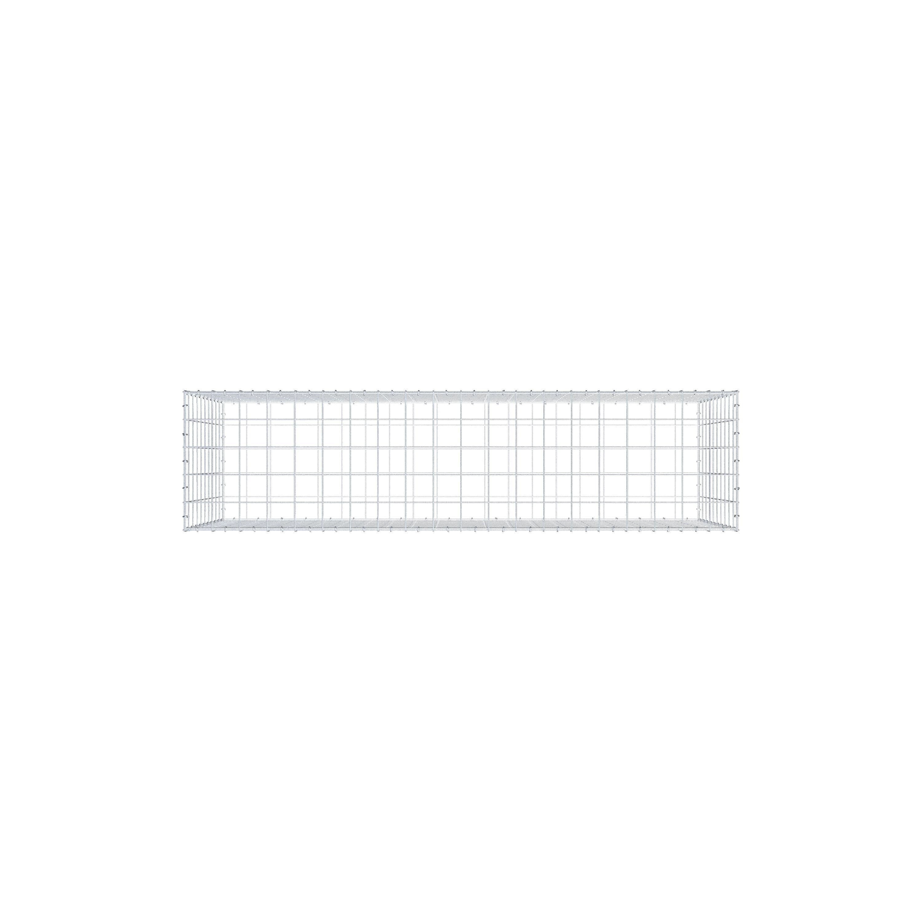 Gabion 200 cm x 100 cm x 50 cm (L x H x P), maille 10 cm x 10 cm, anneau en C