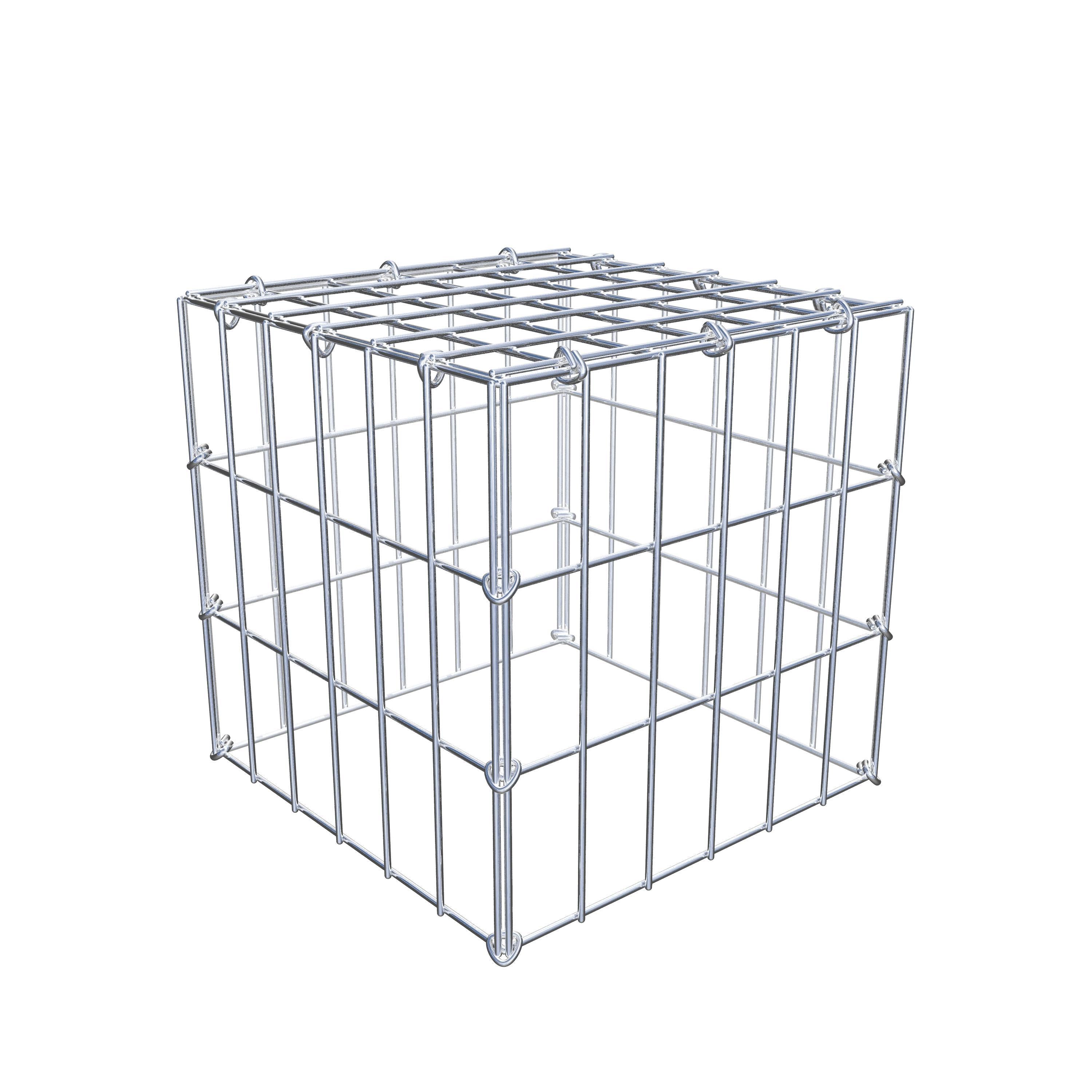 Gabion monté type 3 30 cm x 30 cm x 30 cm (L x H x P), maillage 5 cm x 10 cm, anneau en C