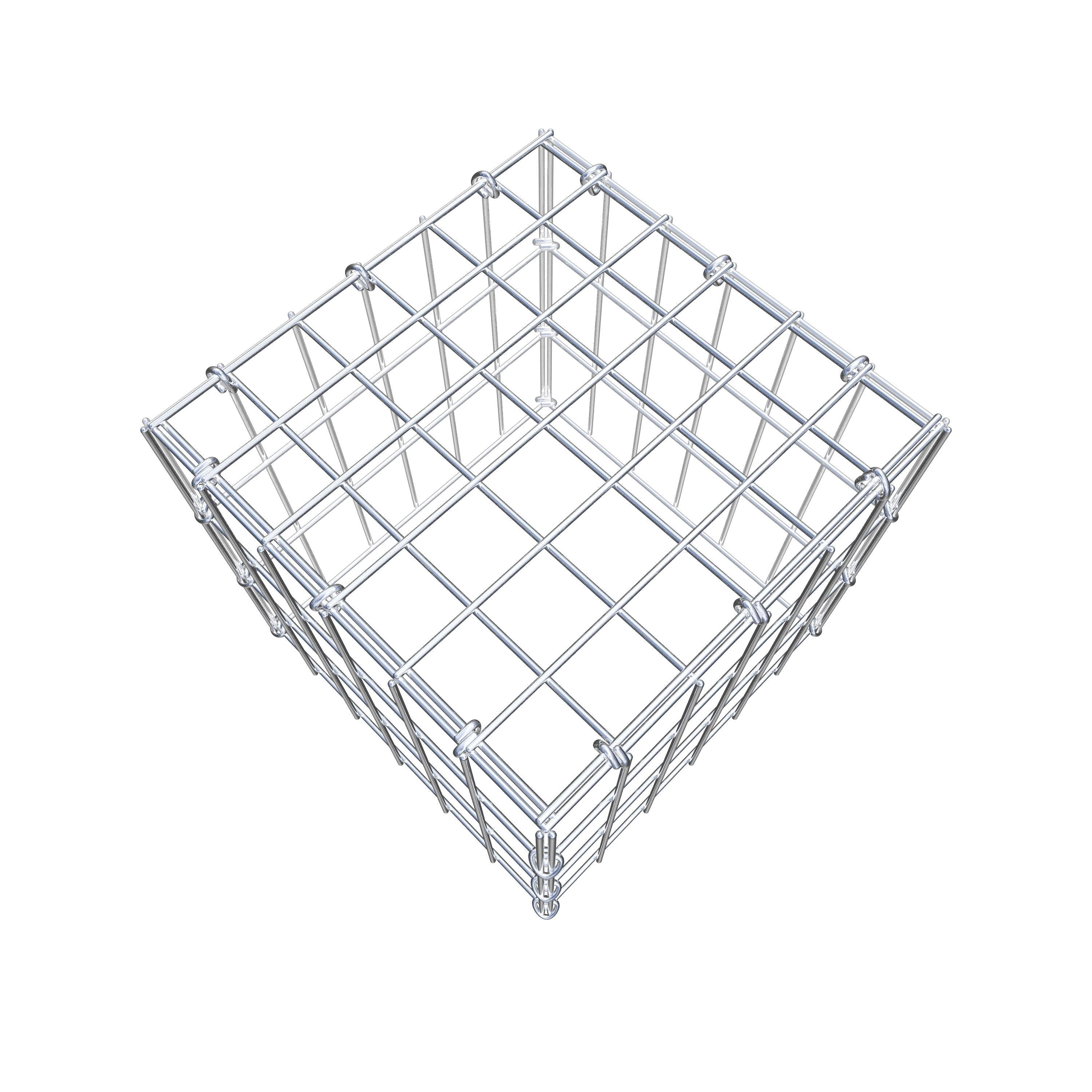 Gabion monté type 3 30 cm x 30 cm x 30 cm (L x H x P), maillage 5 cm x 10 cm, anneau en C