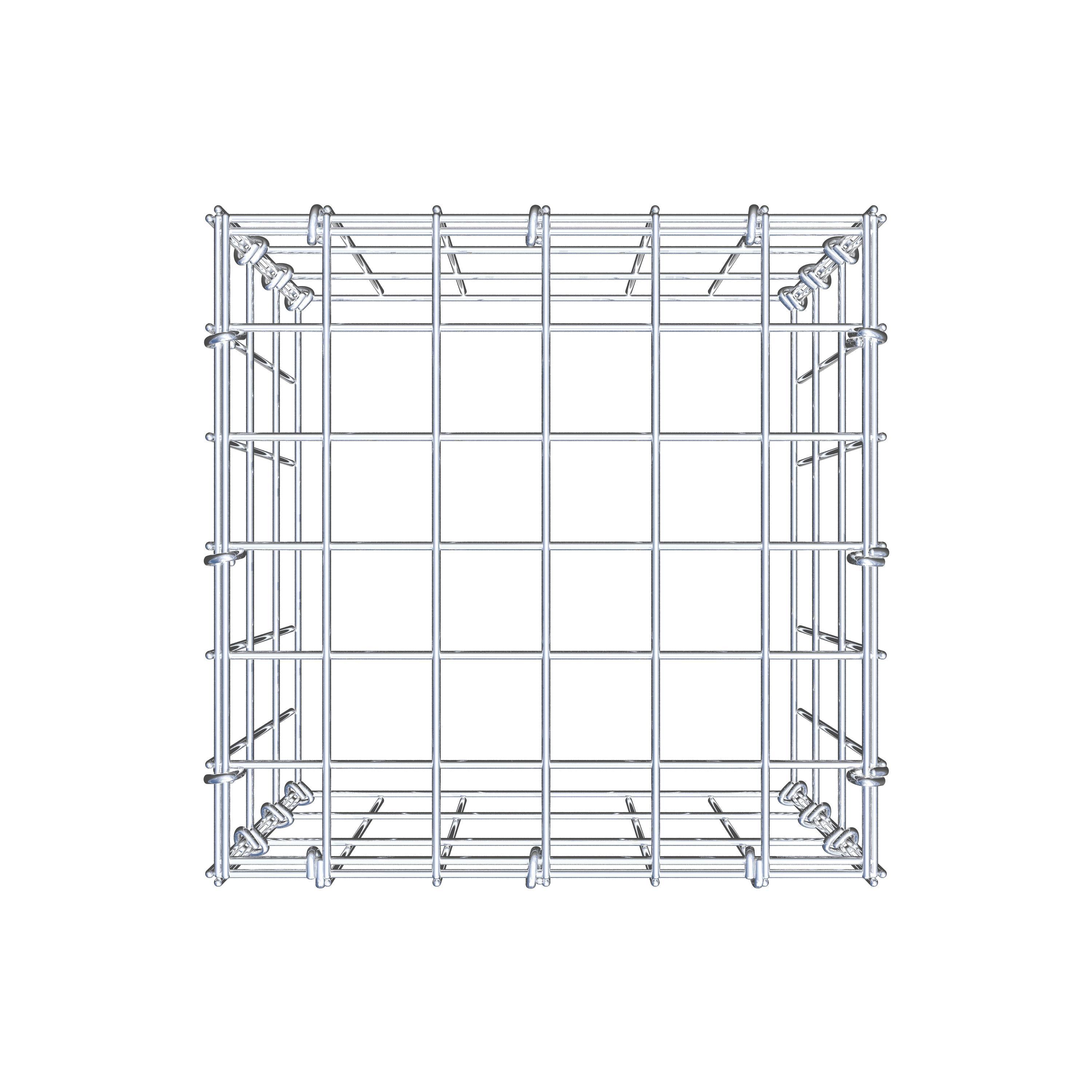 Gabion monté type 3 30 cm x 30 cm x 30 cm (L x H x P), maillage 5 cm x 10 cm, anneau en C