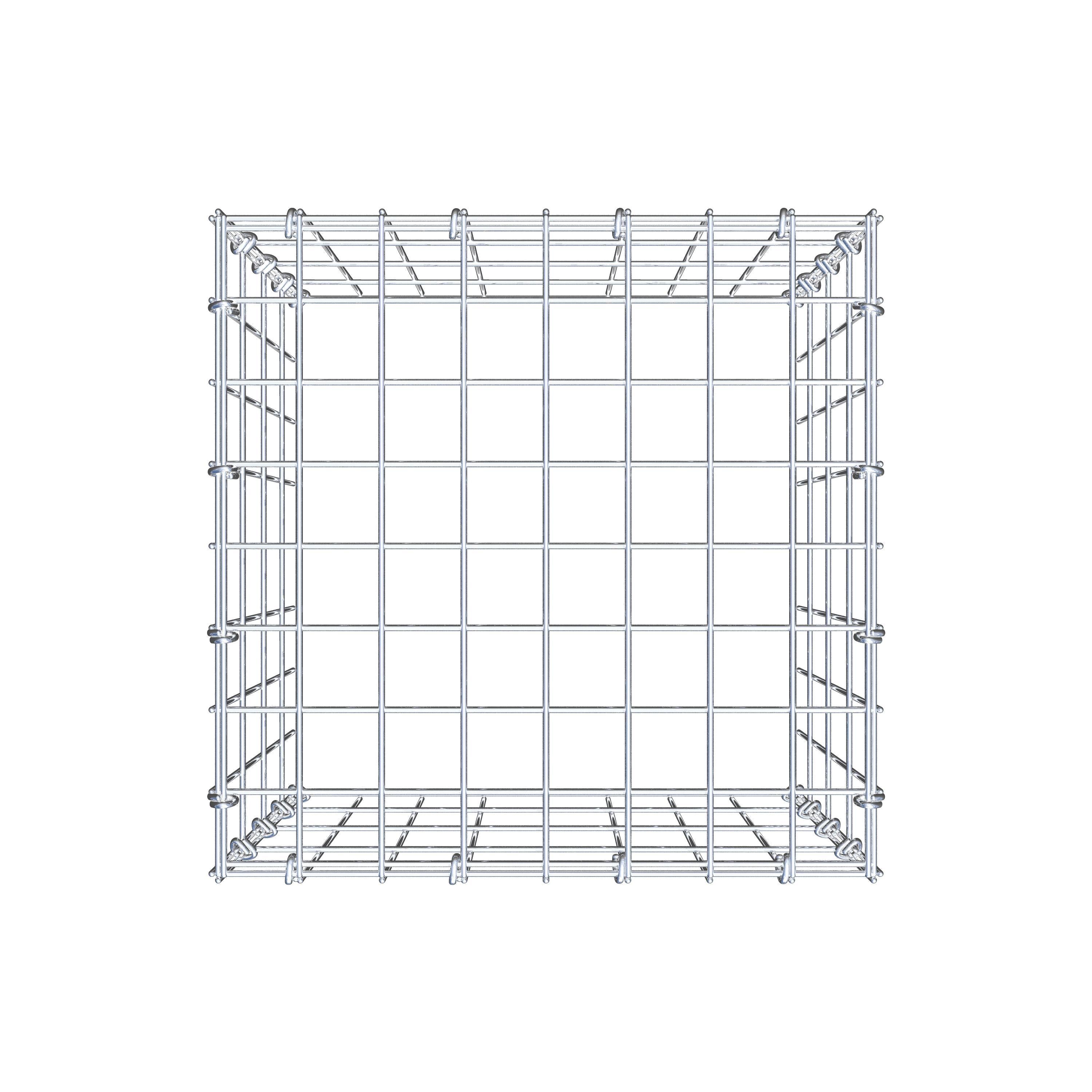 Gabion monté type 3 40 cm x 40 cm x 40 cm (L x H x P), maillage 5 cm x 10 cm, anneau en C