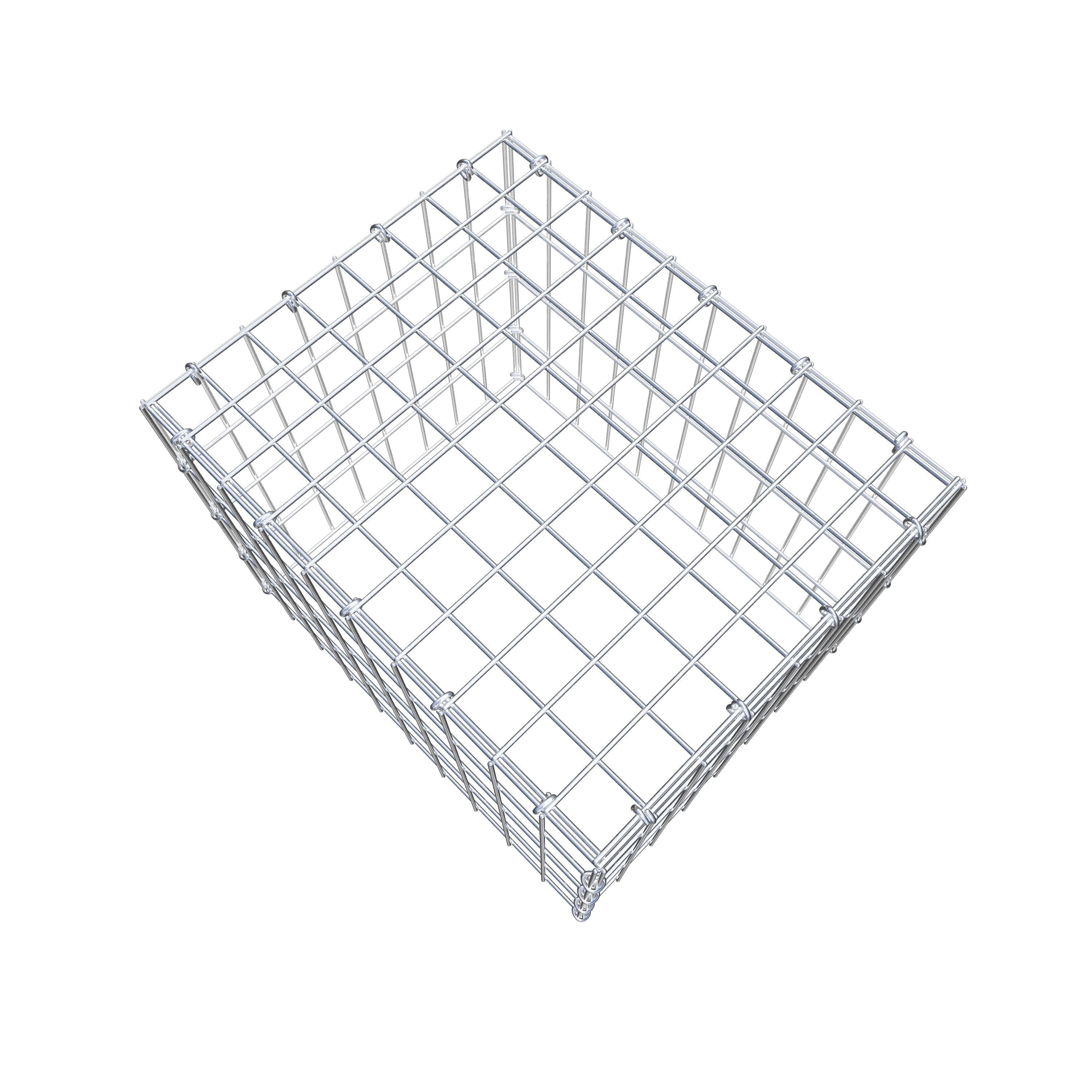 Gabion monté type 3 50 cm x 40 cm x 40 cm (L x H x P), maillage 5 cm x 10 cm, anneau en C