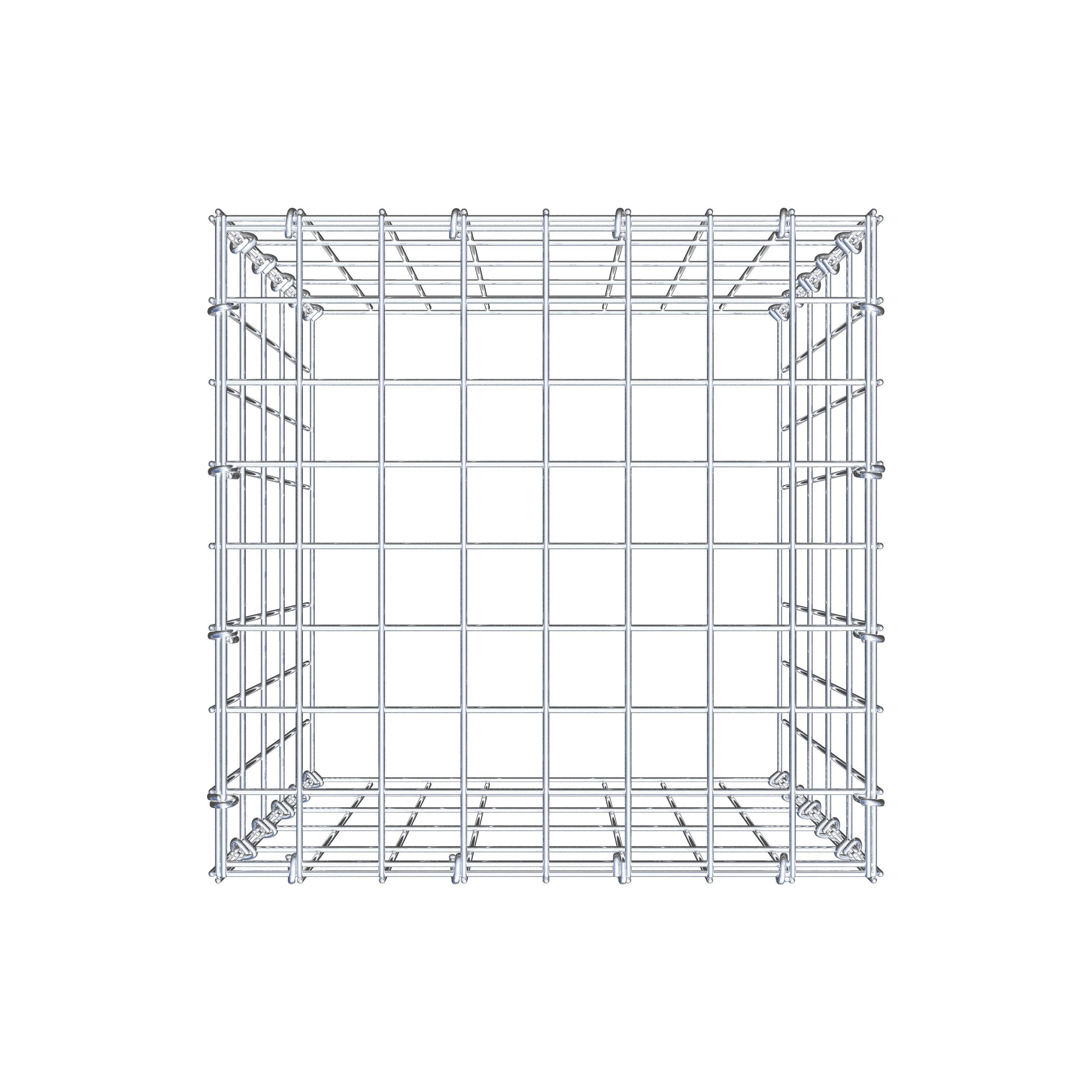 Gabion monté type 3 50 cm x 40 cm x 40 cm (L x H x P), maillage 5 cm x 10 cm, anneau en C