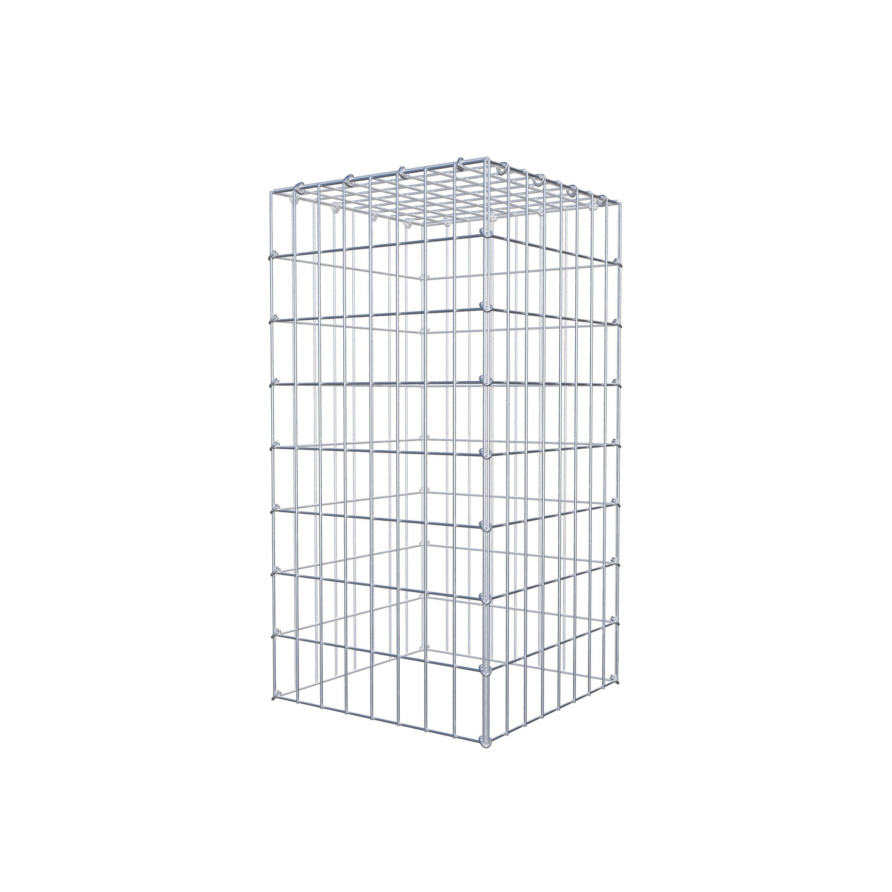 Gabion monté type 3 80 cm x 40 cm x 40 cm (L x H x P), maillage 5 cm x 10 cm, anneau en C