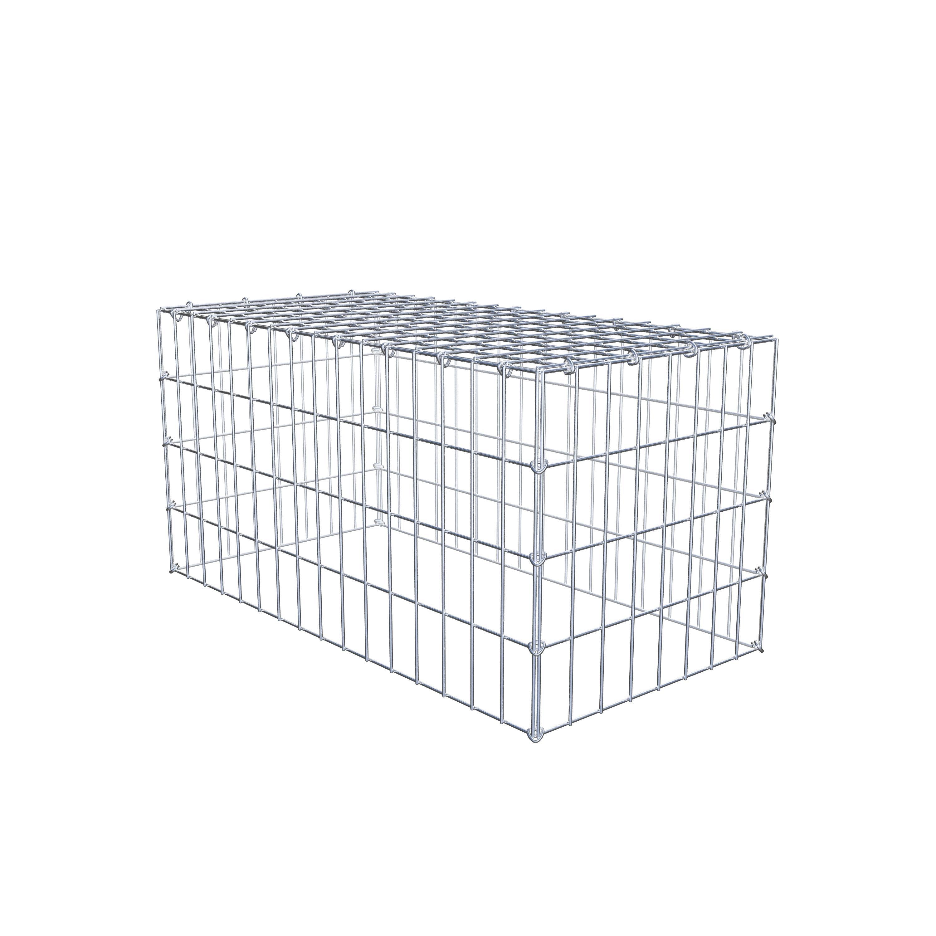 Gabion monté type 3 80 cm x 40 cm x 40 cm (L x H x P), maillage 5 cm x 10 cm, anneau en C