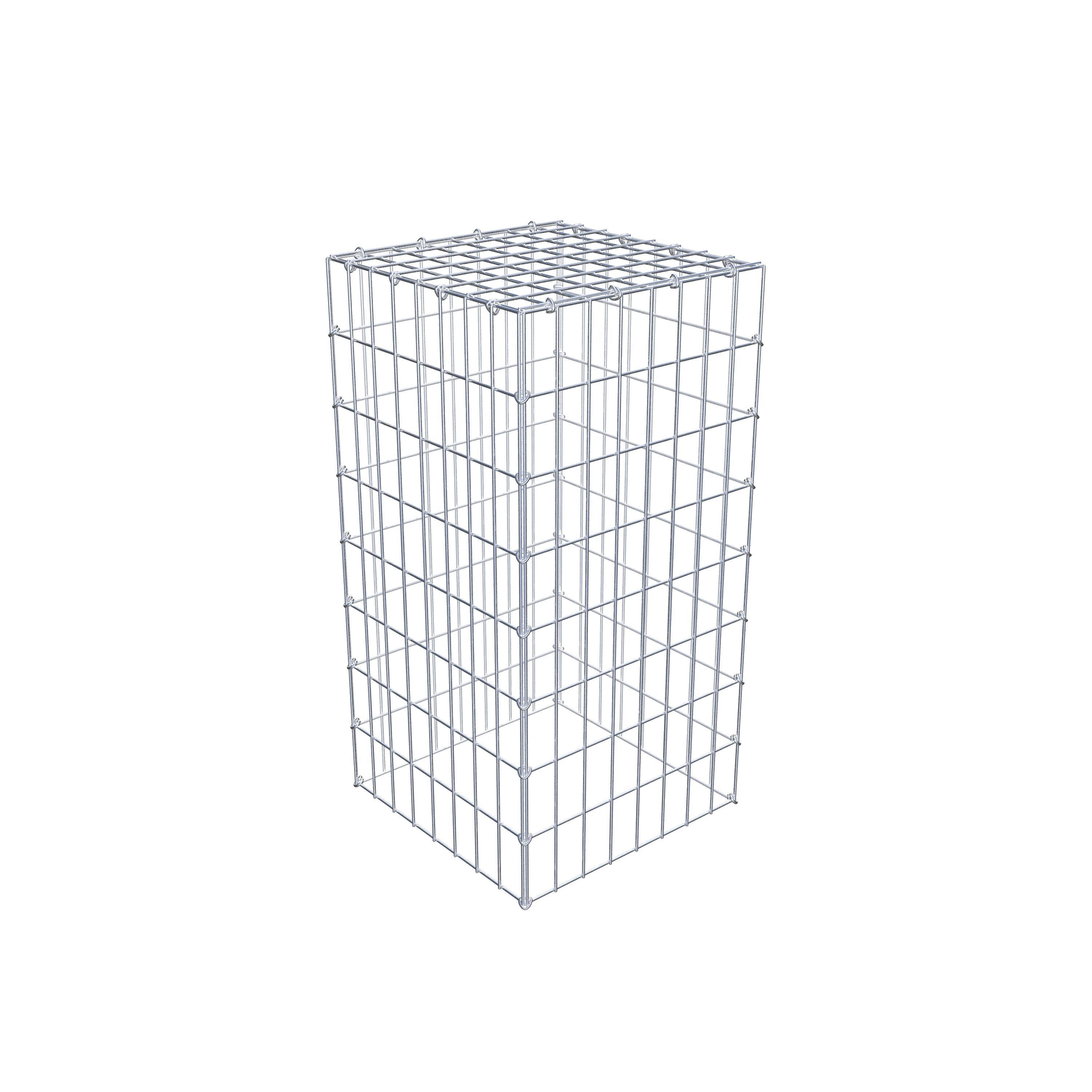 Gabion monté type 3 80 cm x 40 cm x 40 cm (L x H x P), maillage 5 cm x 10 cm, anneau en C