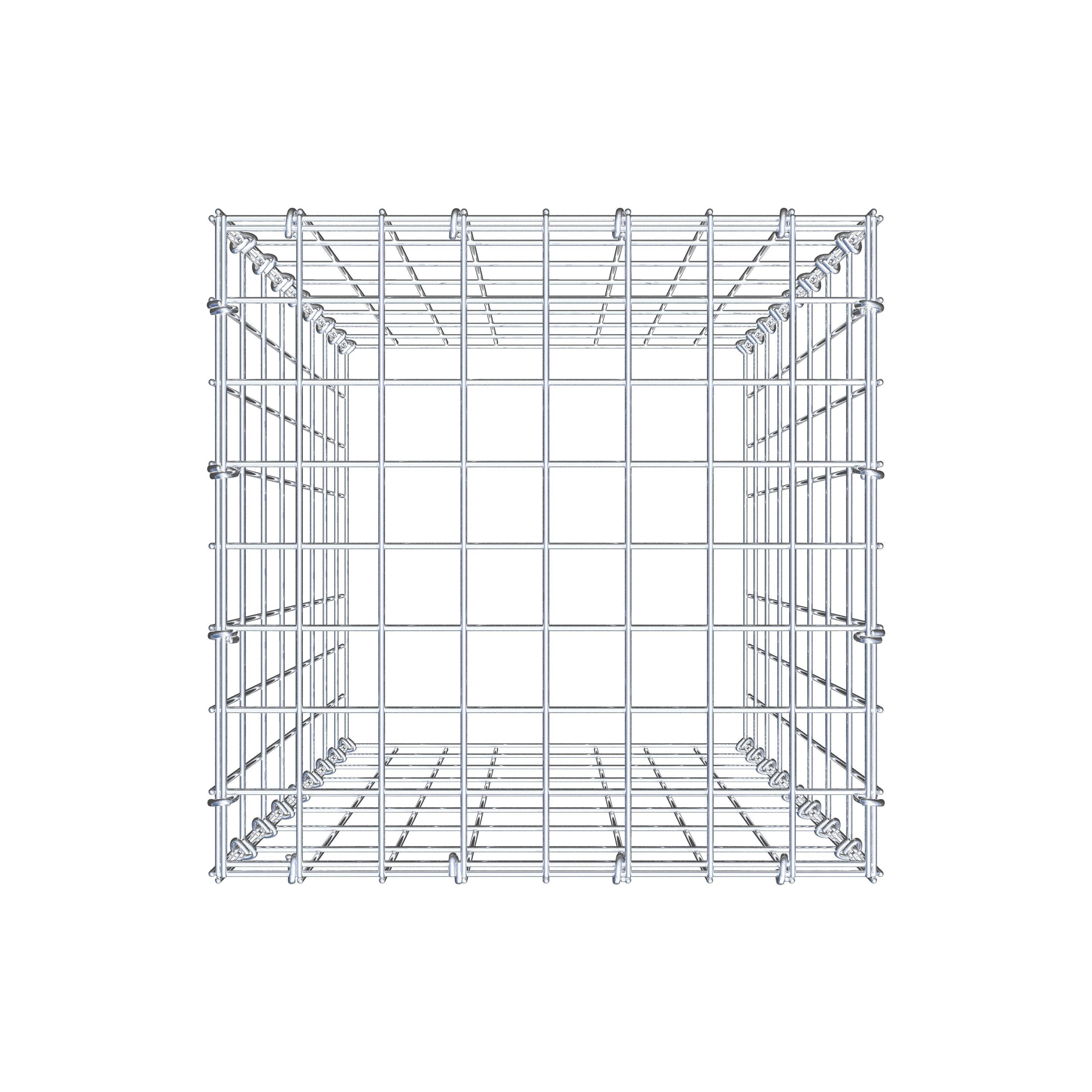 Gabion monté type 3 80 cm x 40 cm x 40 cm (L x H x P), maillage 5 cm x 10 cm, anneau en C