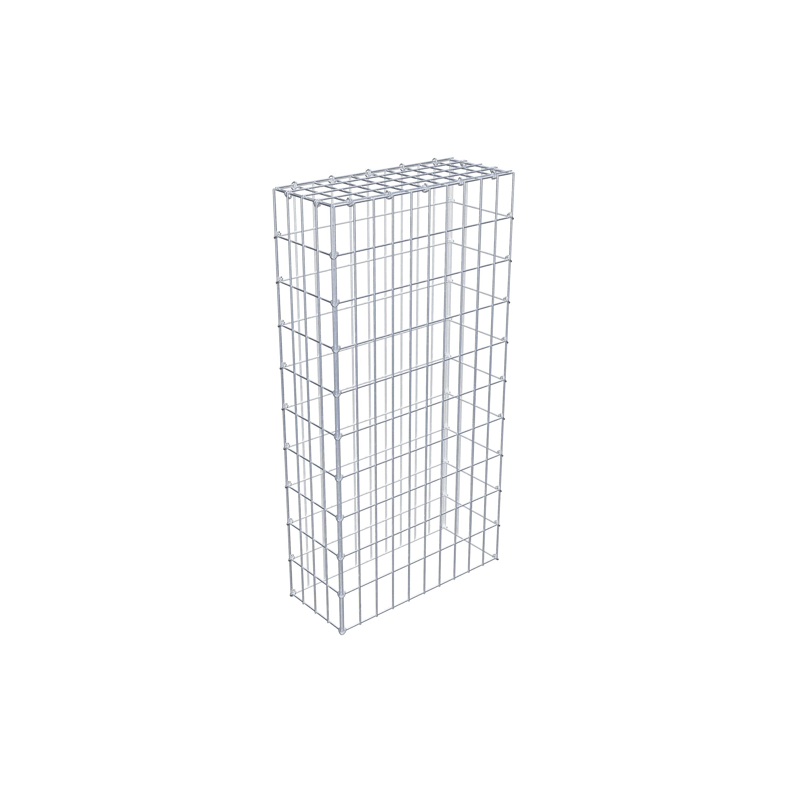 Gabion monté type 3 100 cm x 20 cm x 50 cm (L x H x P), maillage 5 cm x 10 cm, anneau en C