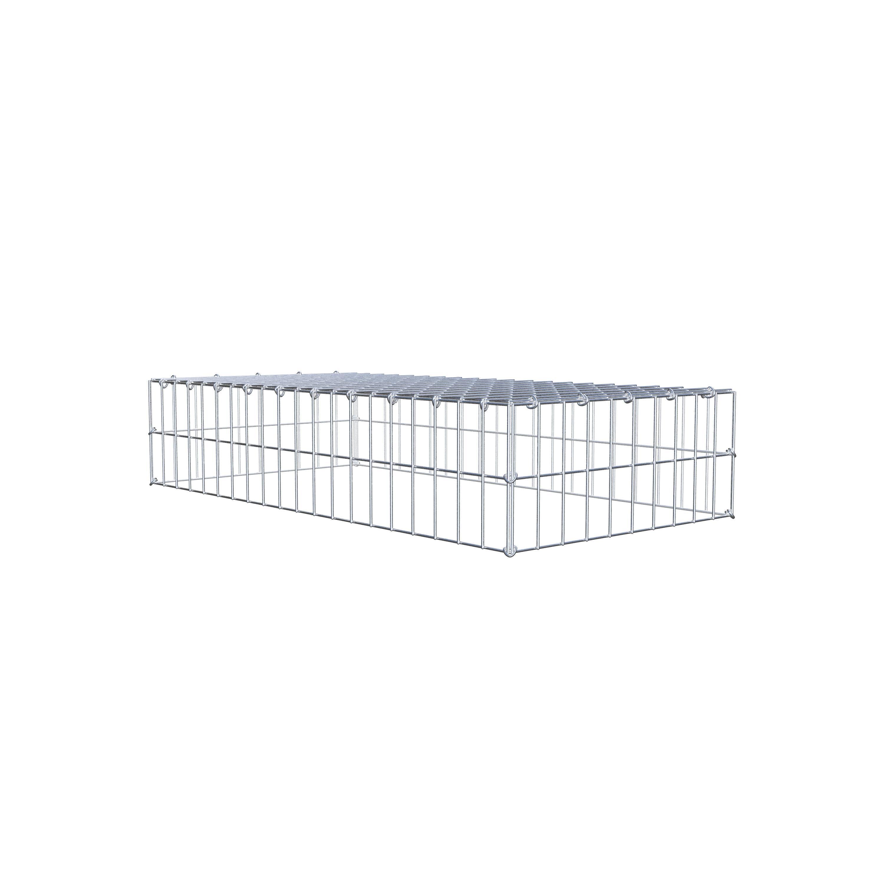 Gabion monté type 3 100 cm x 20 cm x 50 cm (L x H x P), maillage 5 cm x 10 cm, anneau en C