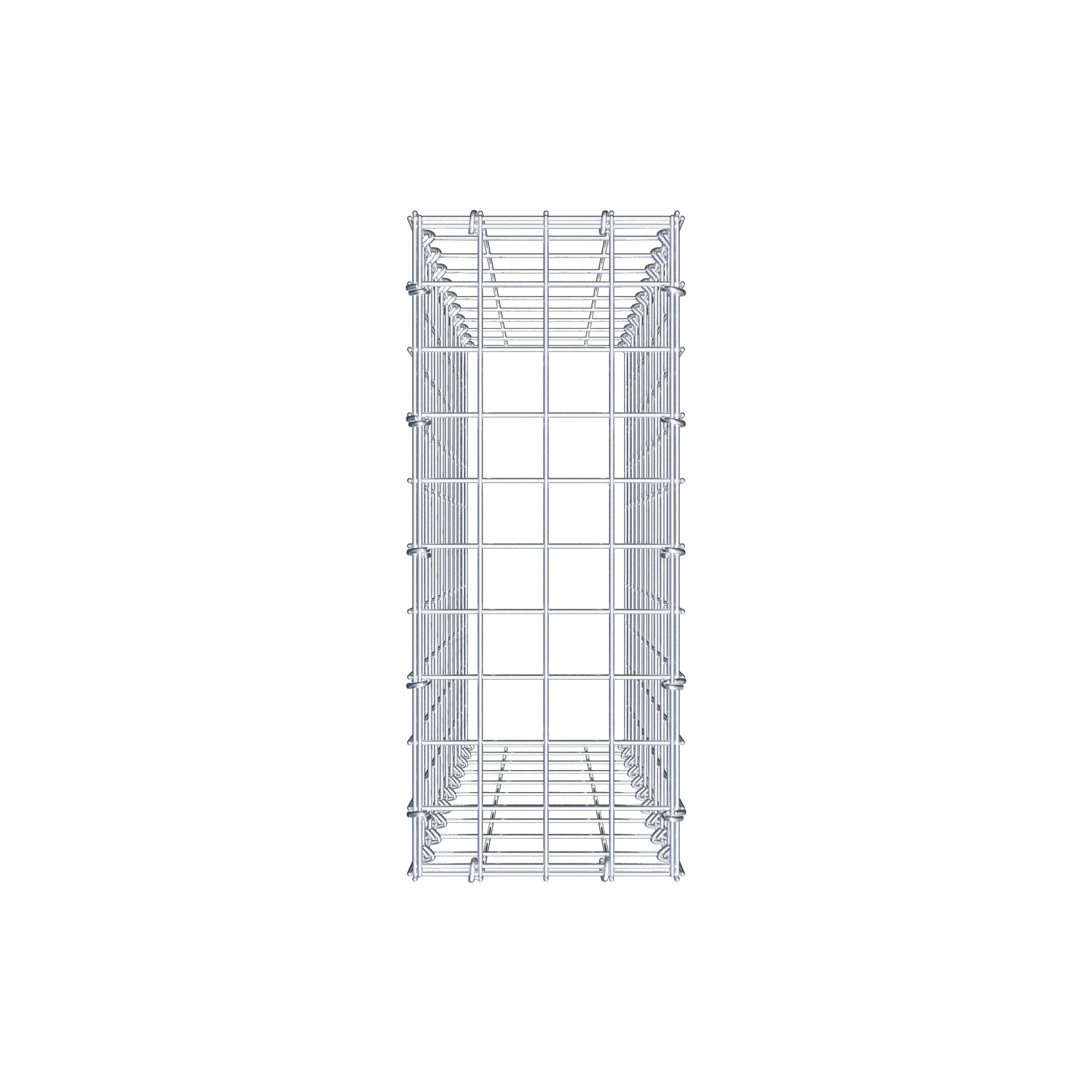 Gabion monté type 3 100 cm x 20 cm x 50 cm (L x H x P), maillage 5 cm x 10 cm, anneau en C