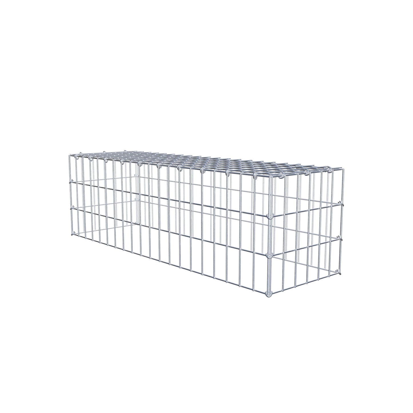 Monteret gabion type 3 100 cm x 30 cm x 30 cm (L x H x D), maskestørrelse 5 cm x 10 cm, C-ring