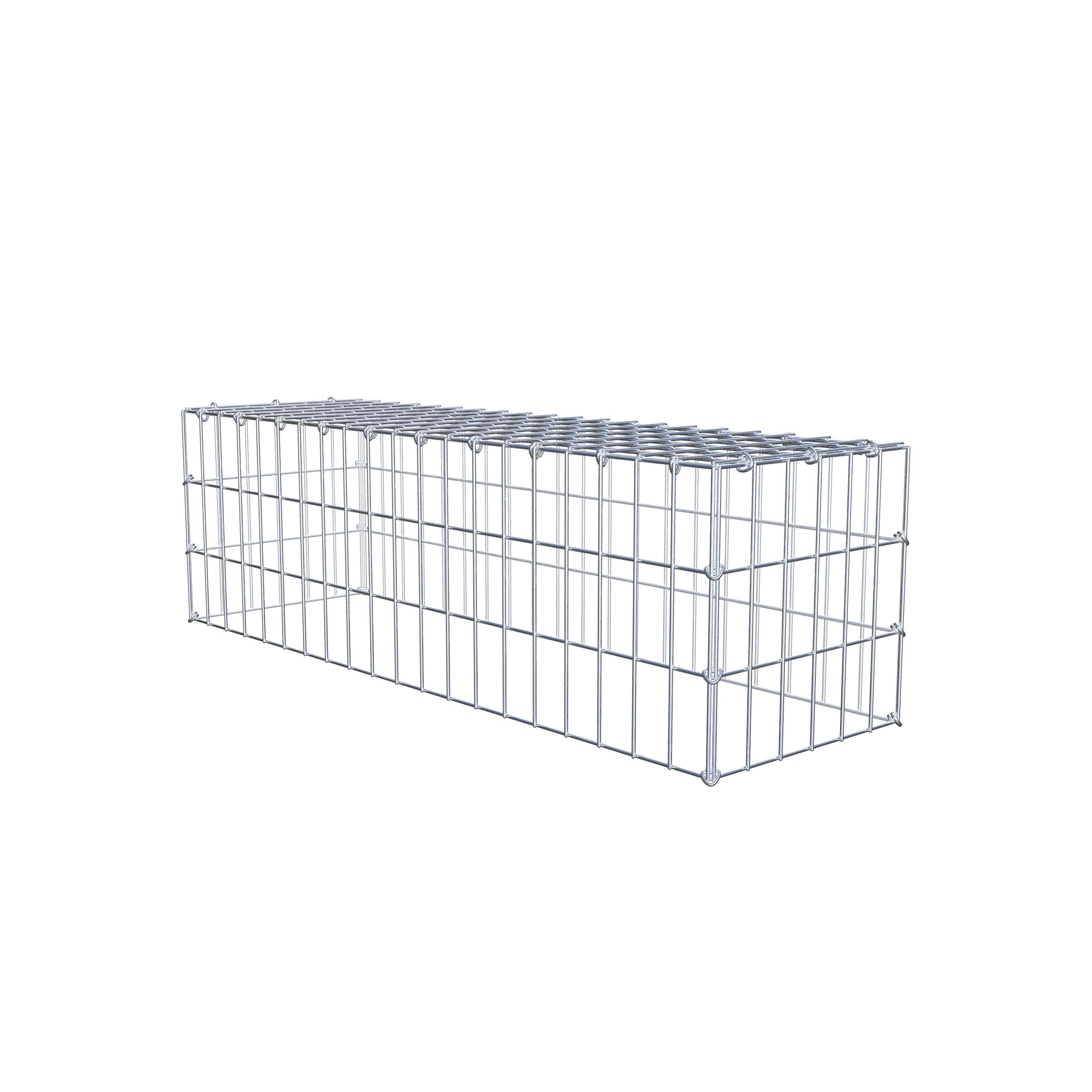 Gabion monté type 3 100 cm x 30 cm x 30 cm (L x H x P), maillage 5 cm x 10 cm, anneau en C