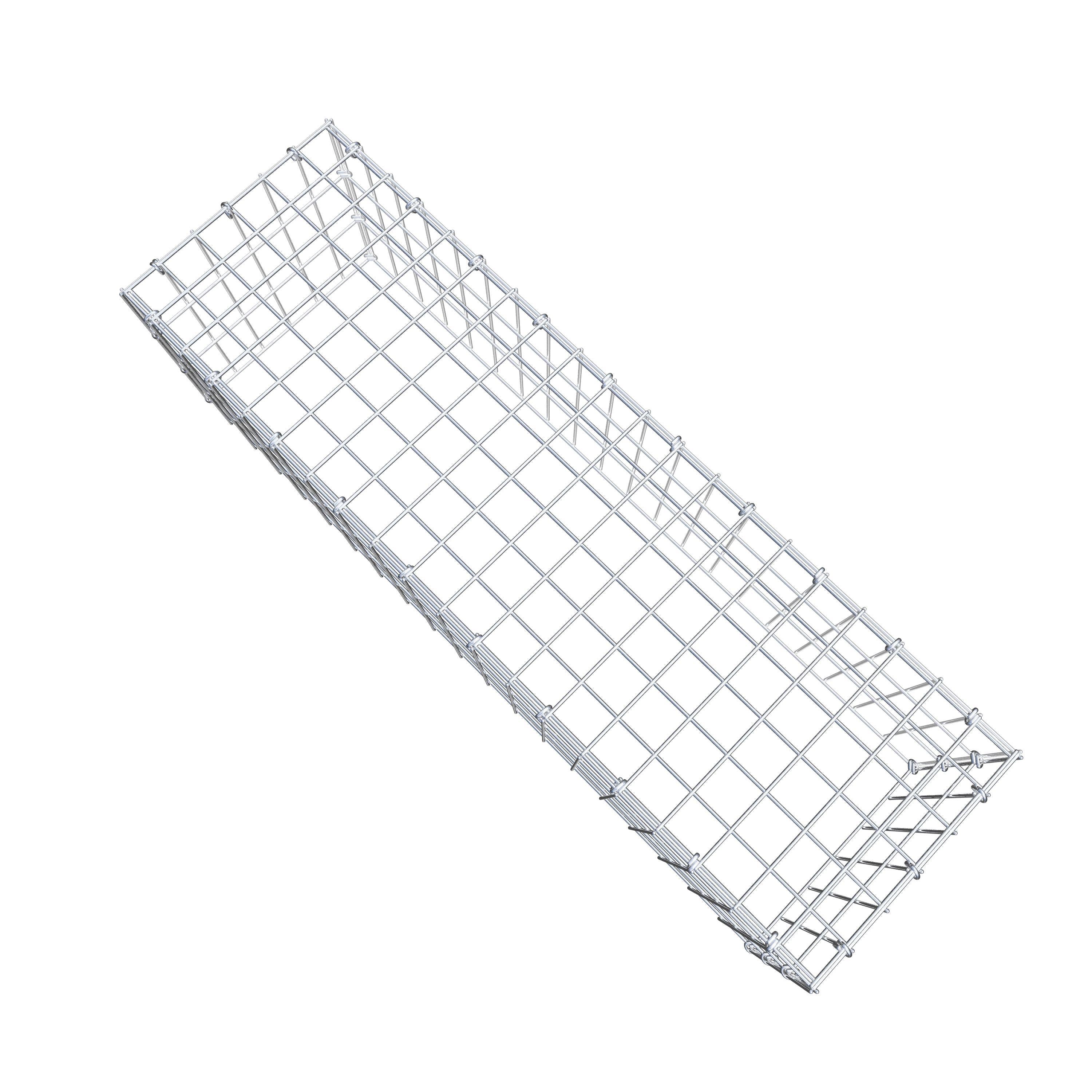 Gabion monté type 3 100 cm x 30 cm x 30 cm (L x H x P), maillage 5 cm x 10 cm, anneau en C