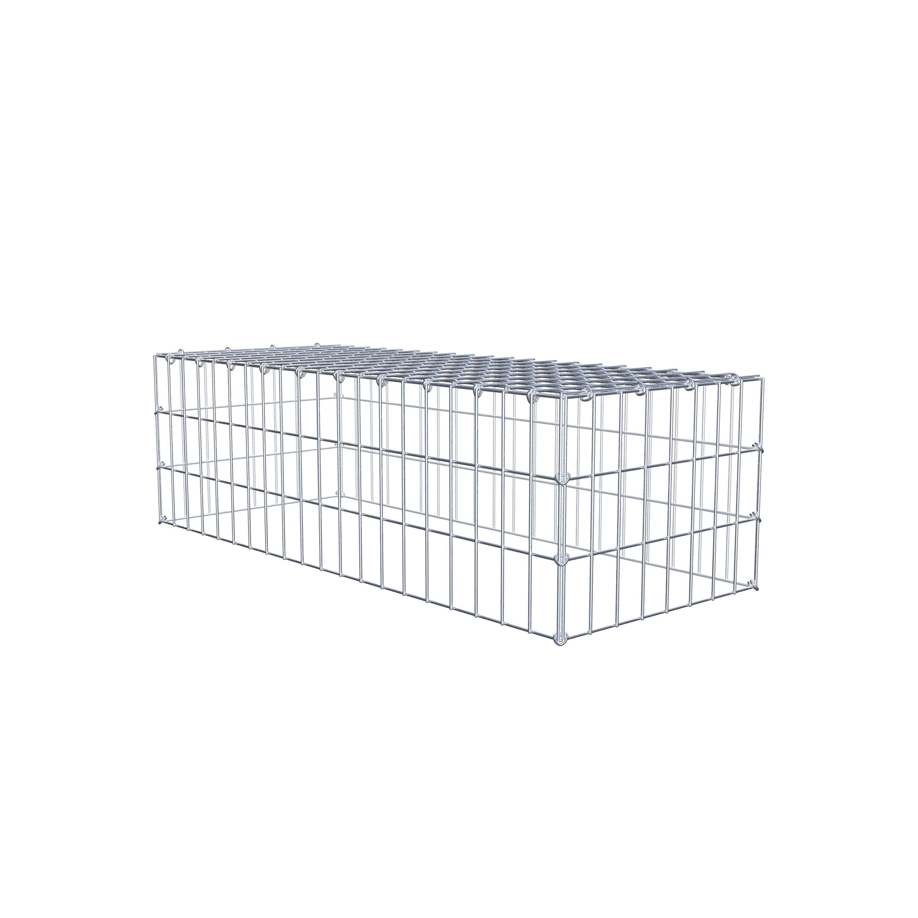 Gabion monté type 3 100 cm x 30 cm x 40 cm (L x H x P), maillage 5 cm x 10 cm, anneau en C