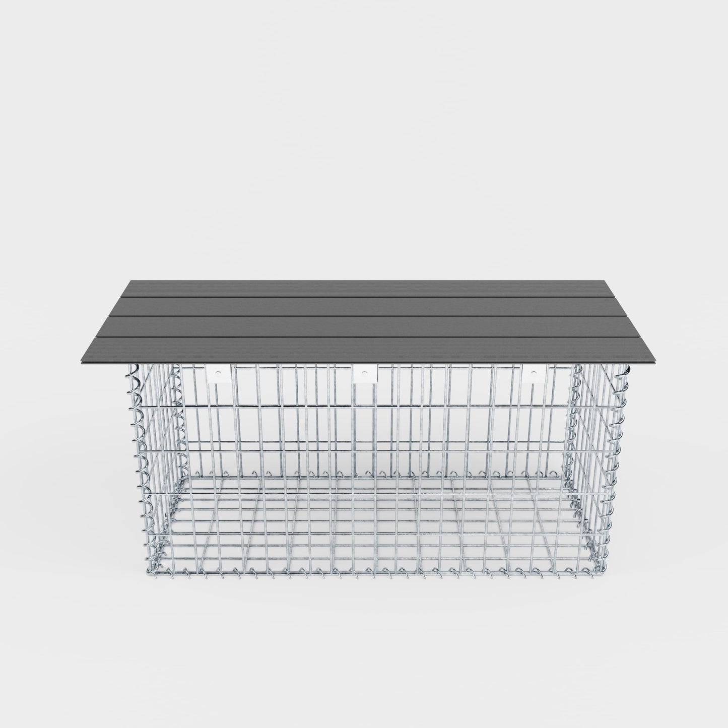 Garden bench spiral gabion 105 x 50 x 40 cm - MW 5 x 10 cm, with recycled cover in anthracite