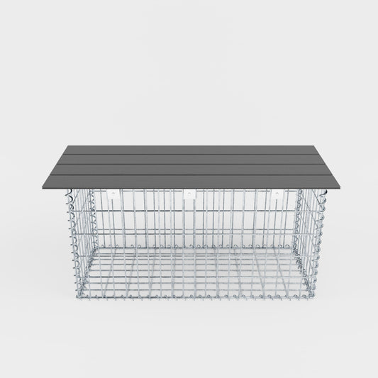 Gartenbank Spiralgabione 105 x 50 x 40 cm - MW 5 x 10 cm, mit Recyclingauflage in anthrazit