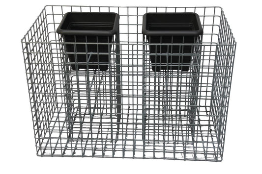 Blomsterpelare 2, höjd 62 cm bas 92 x 52 cm MW 5 x 5 cm, varmförzinkad inkl. kruka