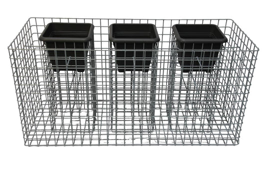 Blomsterpelare 3, höjd 62 cm bas 127 x 52 cm MW 5 x 5 cm, varmförzinkad inkl. kruka