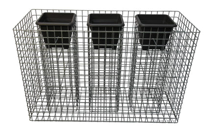 Blumensäule 3er, Höhe 82 cm Grundfläche 127 x 52 cm MW 5 x 5 cm, feuerverzinkt inkl. Topf