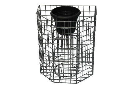 Mezza colonna ottagonale per fiori, altezza 62 cm, MW 5 x 5 cm, zincata a caldo, incluso vaso