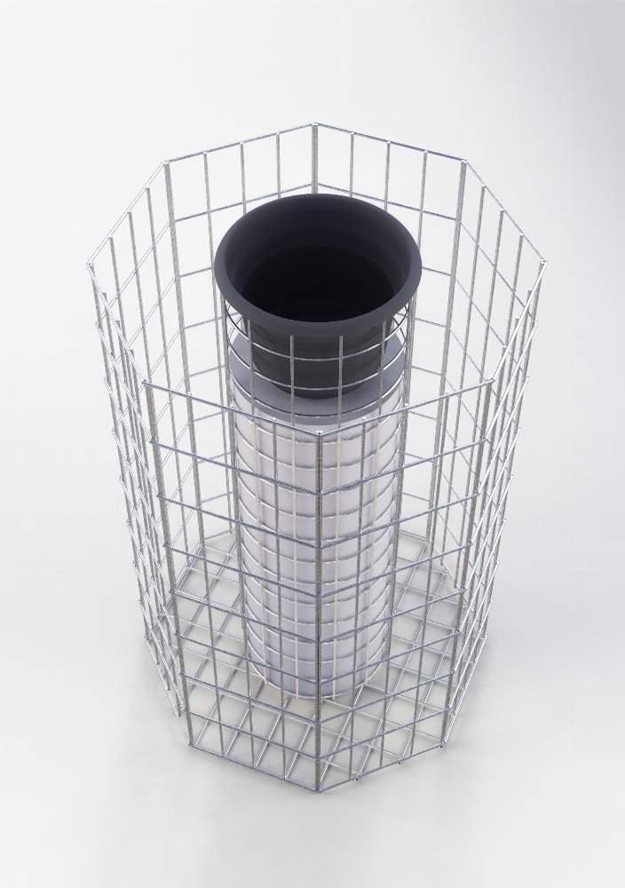 Colonne de fleurs octogonale, hauteur 62 cm, MW 5 x 10 cm, galvanisé à chaud, pot inclus