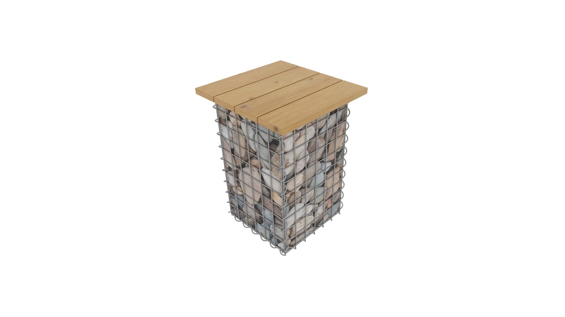 Spiralformad pall MW 5 x 5 TEAK