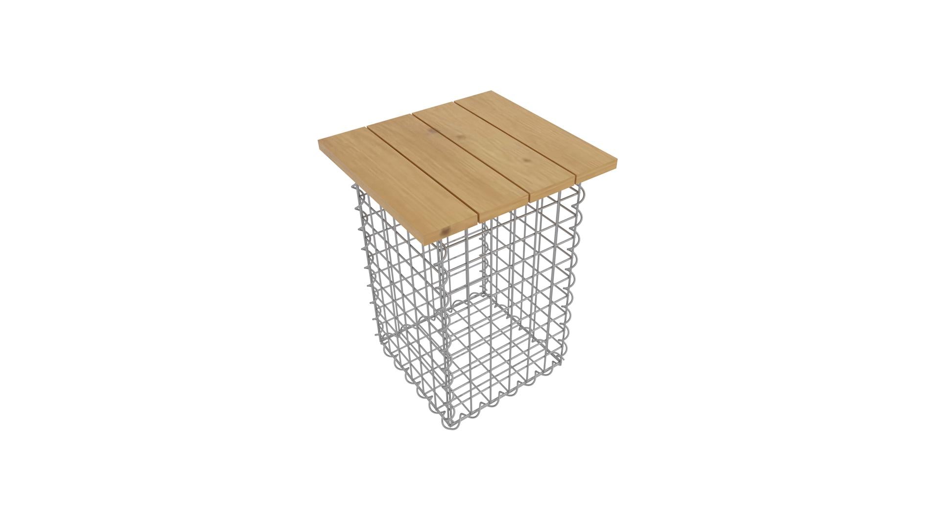 Spiralformad pall MW 5 x 5 TEAK