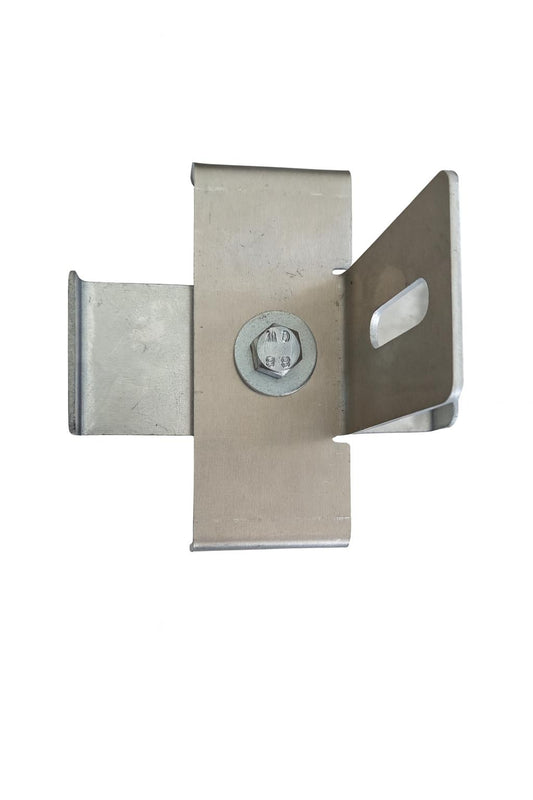 Morsetto con supporto per recinzione Misura della rete 10 x 10 cm, alluminio