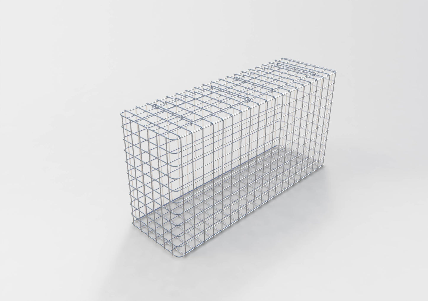 Varmförzinkad gabion 102 cm x 52 cm x 22 cm, maskstorlek 5 cm x 5 cm, helsvetsad