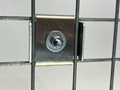 Morsetto con supporto per recinzione Larghezza rete 5 cm x 5 cm, alluminio