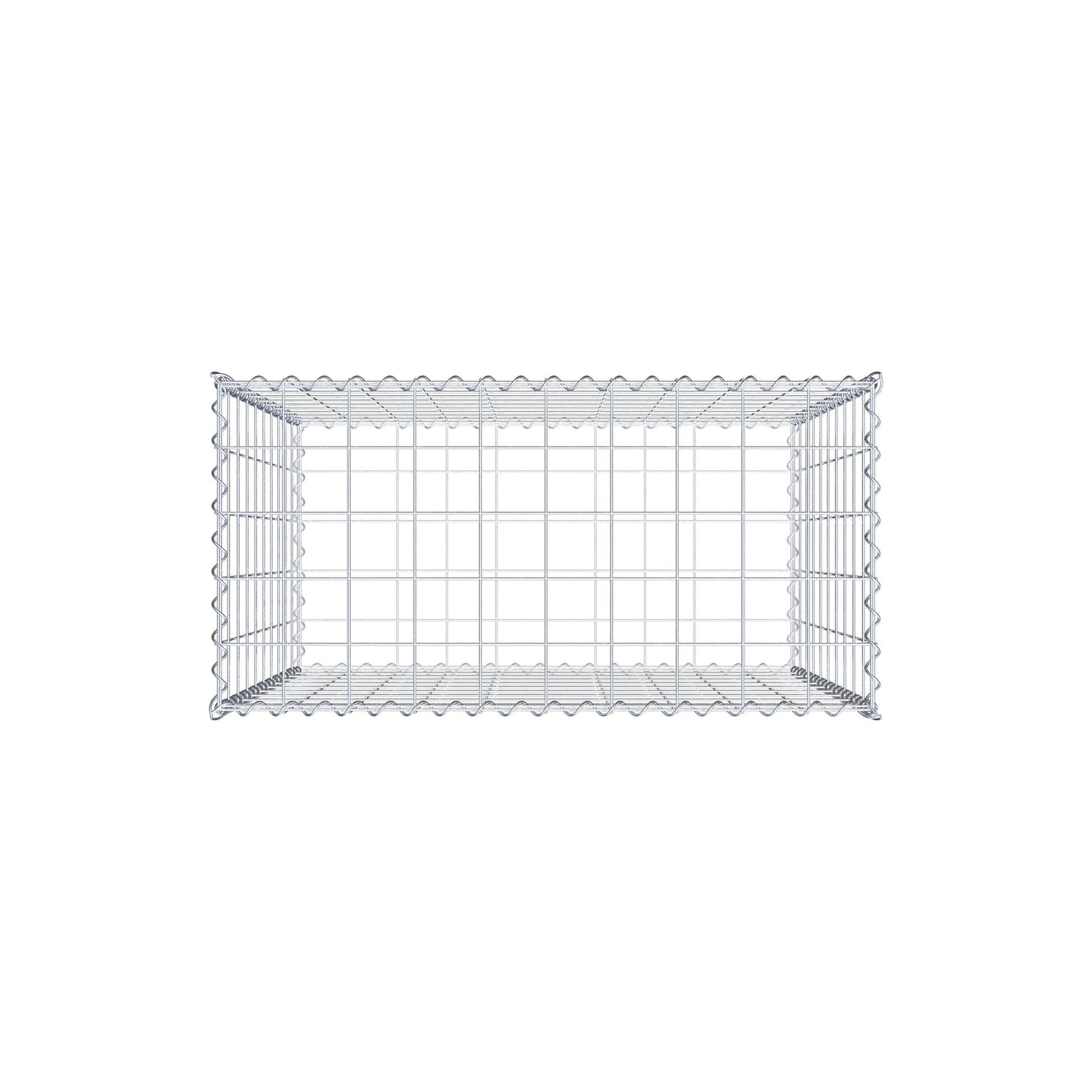 Sats med 2 gabioner 100 cm x 100 cm x 50 cm (L x H x D), maskstorlek 10 x 10 cm, spiral