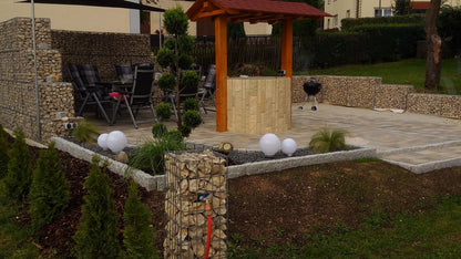 Juego de 2 gaviones de 100 cm x 50 cm x 50 cm (largo x alto x fondo), malla de 5 x 5 cm, en espiral