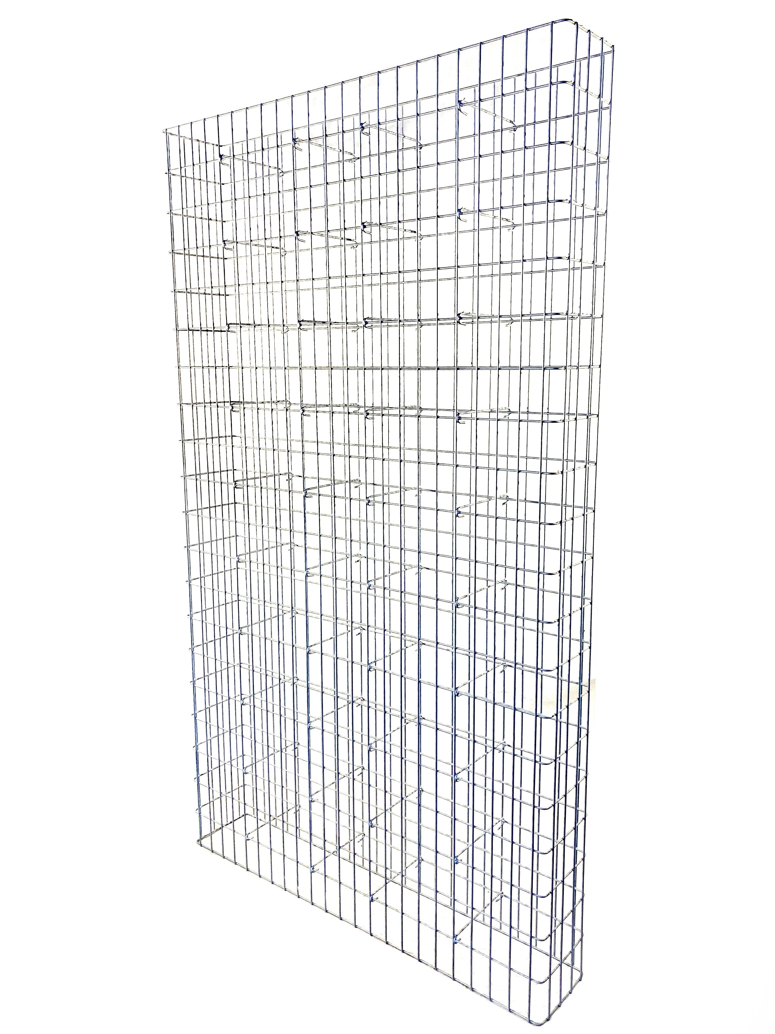 Gabion galvanisé à chaud 117 cm x 200 cm x 22 cm, maille 5 cm x 10 cm, entièrement soudé