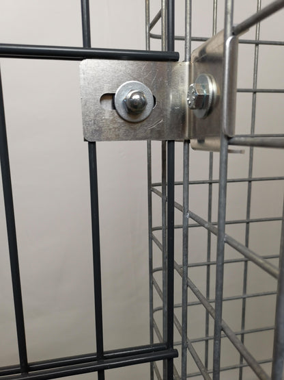 Agrafe avec support de clôture 5 x 5 cm pour treillis à double barre, aluminium