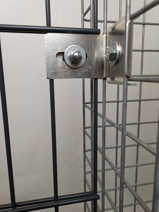 Morsetto con staffa per recinzione 5 x 5 cm per rete metallica doppia, alluminio