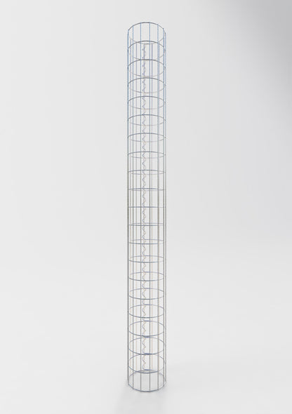 Colonna gabbionata rotonda 22 cm di diametro, 200 cm di altezza, maglia 5 cm x 10 cm
