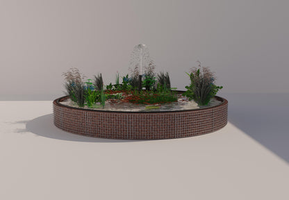 Gabion verhoogde vijver, rond, buitendiameter 442 cm, hoogte 50 cm, maaswijdte 5 x 5 cm, wanddikte 15 cm