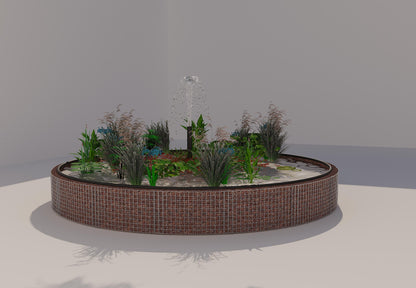 Gabion verhoogde vijver, rond, buitendiameter 442 cm, hoogte 50 cm, maaswijdte 5 x 5 cm, wanddikte 15 cm