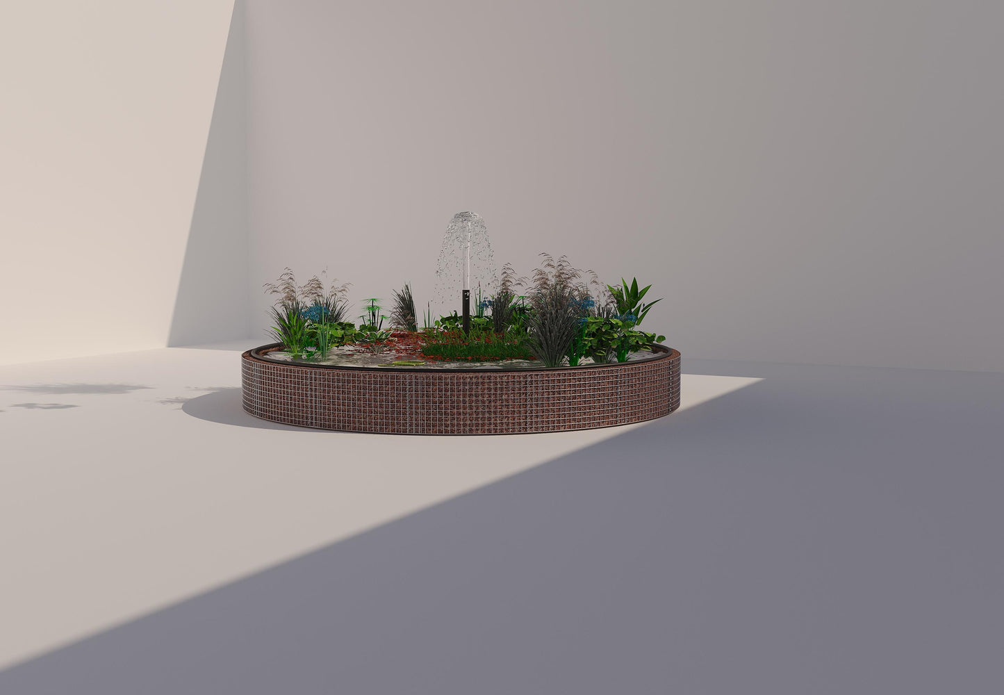 Gabion verhoogde vijver, rond, buitendiameter 442 cm, hoogte 50 cm, maaswijdte 5 x 5 cm, wanddikte 15 cm