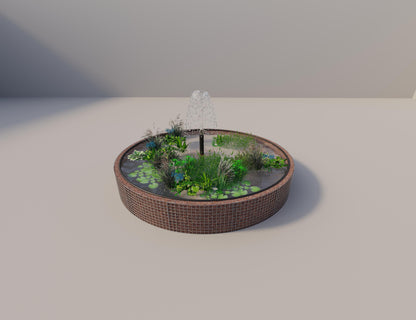 Gabionen Hochteich rund, Außendurchmesser 352 cm, Höhe 50 cm, Maschenweite 5 x 5 cm, Wandstärke 15 cm