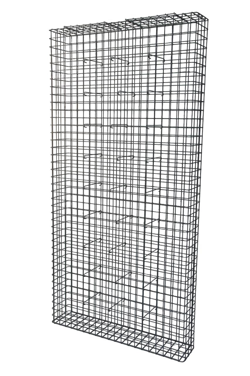 Gabion galvanisé à chaud 102 cm x 202 cm x 22 cm, maille 5 cm x 5 cm, entièrement soudé