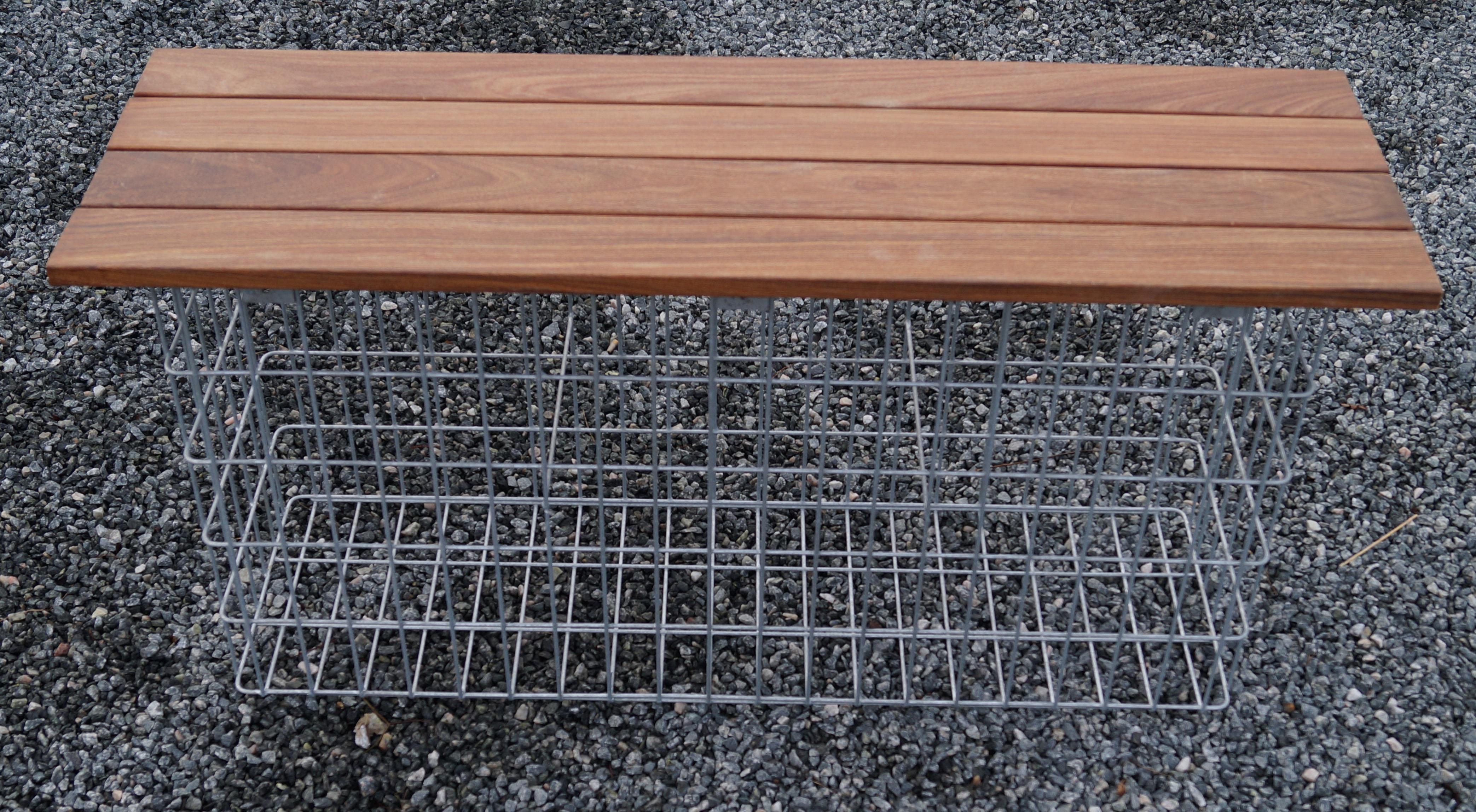 Banc de jardin 102 x 50 x 32 cm CUMARU MW 5 x 10 cm, galvanisé à chaud