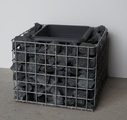 Colonne de fleurs hauteur 32 cm surface de base 42 x 42 cm MW 5 x 5 cm, galvanisé à chaud, pot inclus