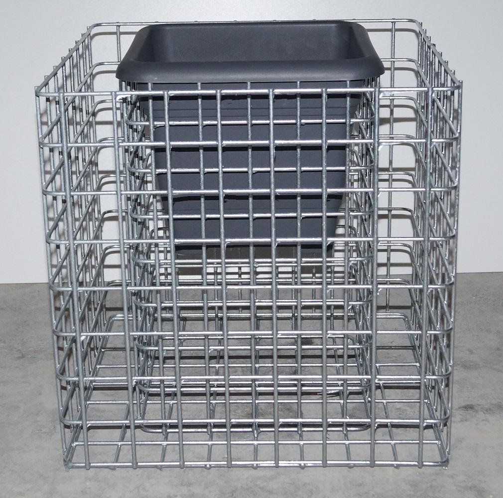 Colonne de fleurs hauteur 42 cm surface de base 42 x 42 cm MW 5 x 5 cm, galvanisé à chaud, pot inclus